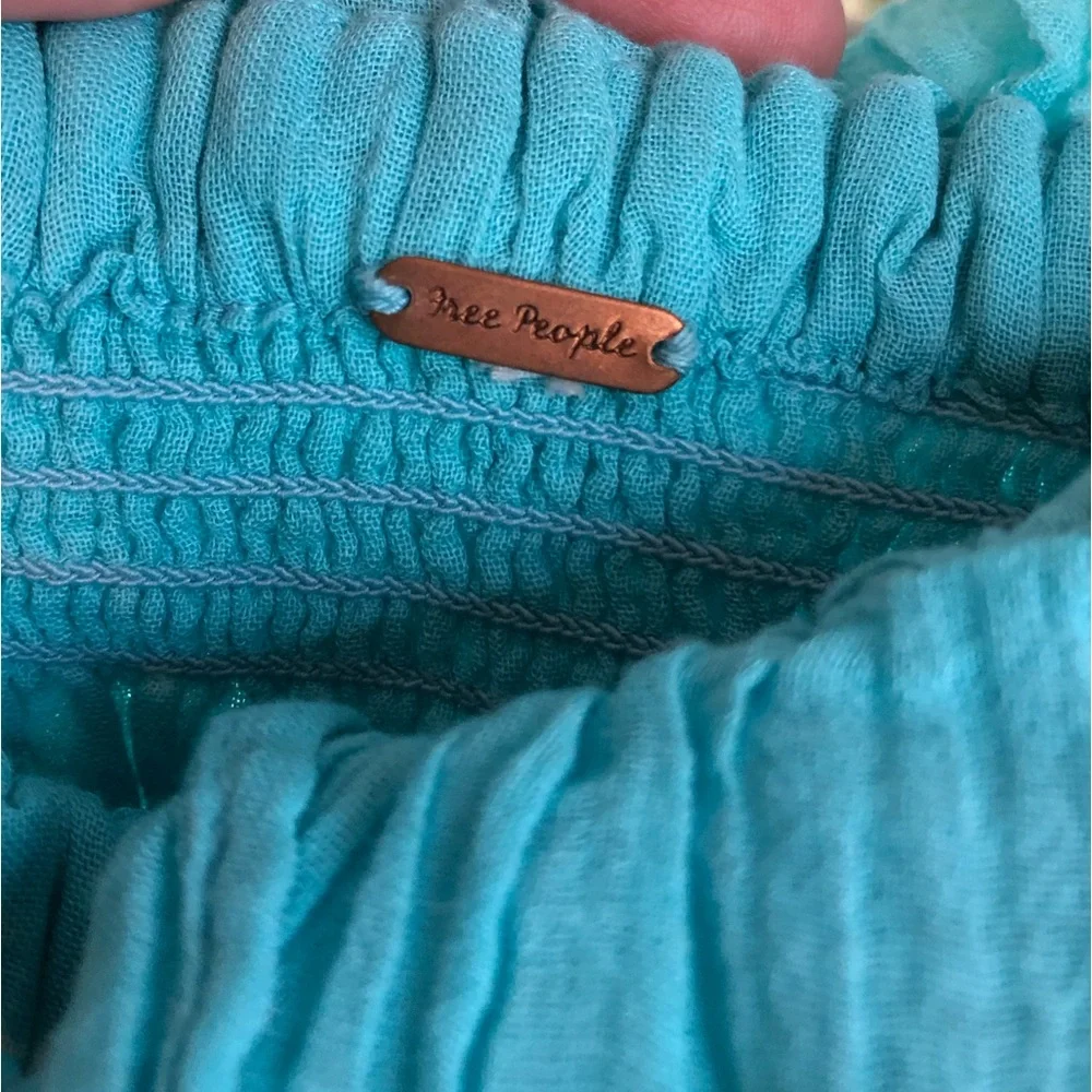 Free People Oasis Midi Dress in Bright Turquoise Blue